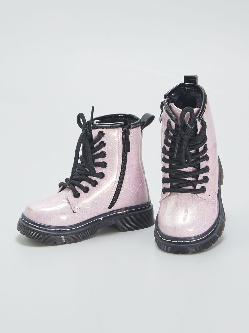 Botines de charol ROSA - Kiabi