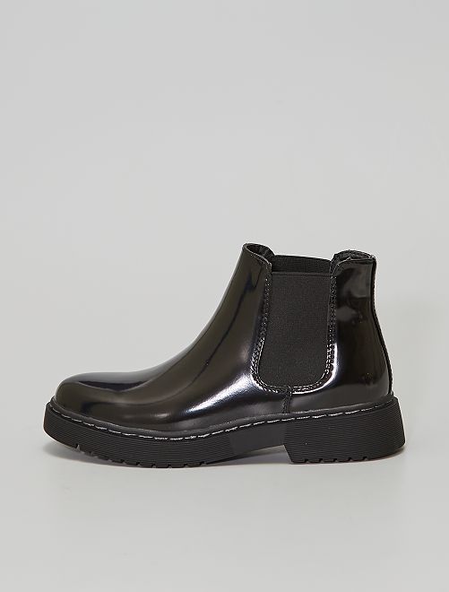 Botines de charol tipo 'Chelsea' - NEGRO - Kiabi - 32.00€