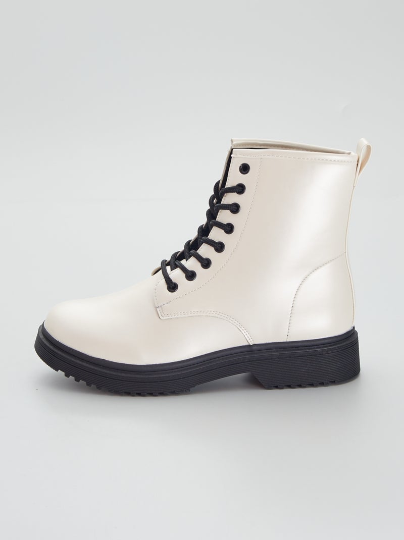 Botines de cordones con suela a contraste BEIGE - Kiabi