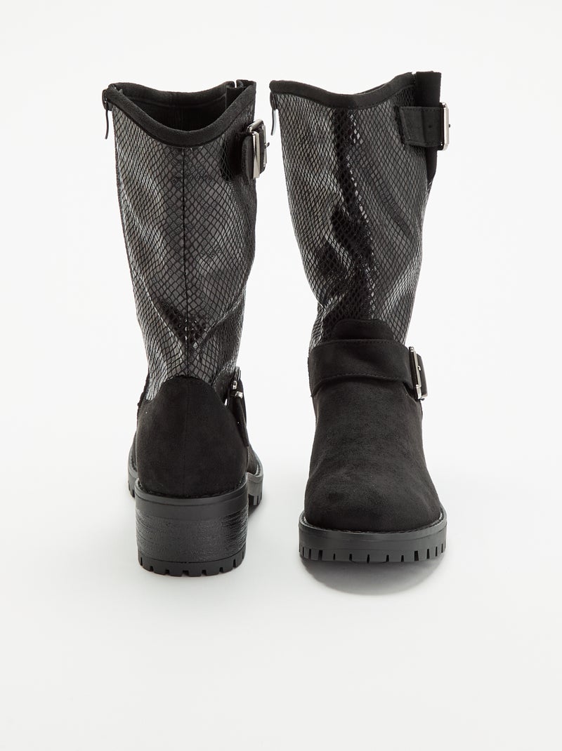Botines de efecto piel Negro - Kiabi