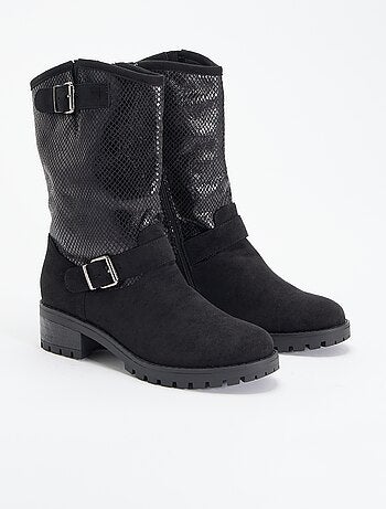 Botines de efecto piel y antelina