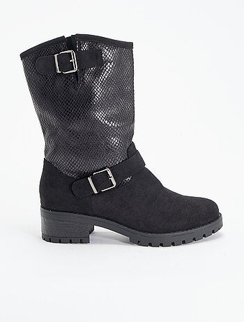 Botines de efecto piel y antelina