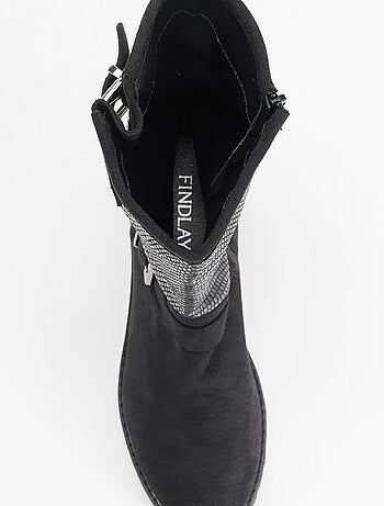 Botines de efecto piel y antelina