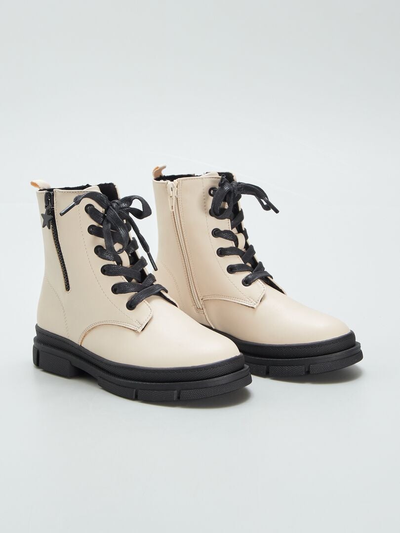 Botines de estilo militar BEIGE - Kiabi