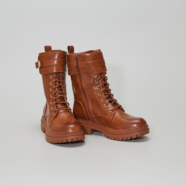 Botines de estilo montañero Mujer talla 34 a 48 - camello - Kiabi - 32,00€