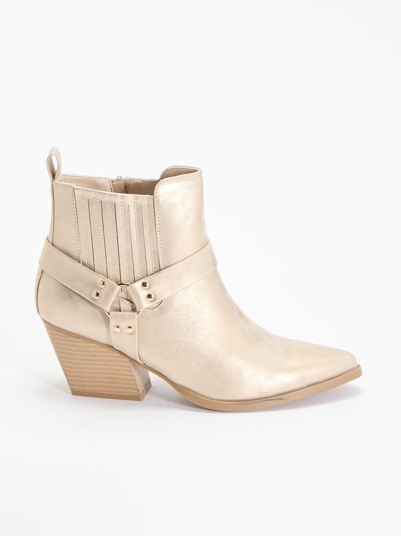 Botines de imitación con tacón Amarillo - Kiabi