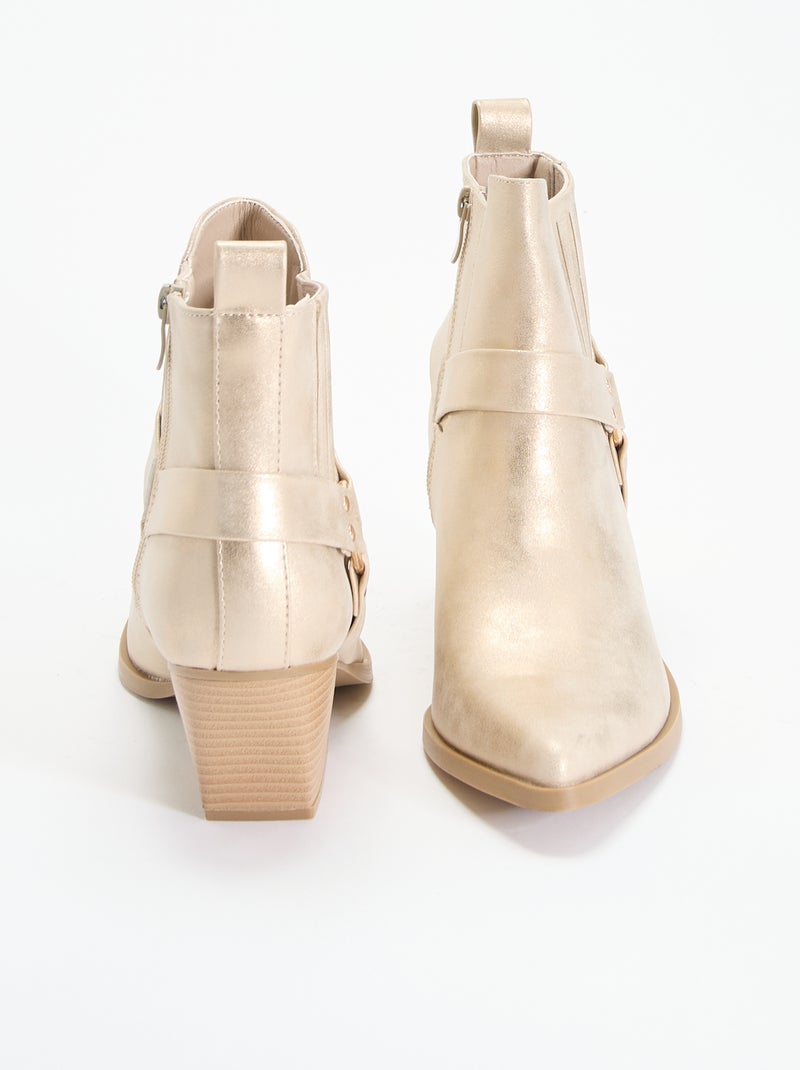 Botines de imitación con tacón Amarillo - Kiabi