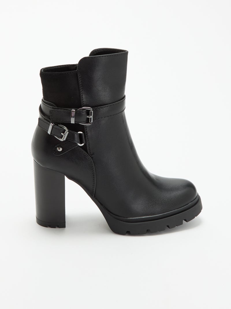 Botines de imitación de tacón alto Negro - Kiabi