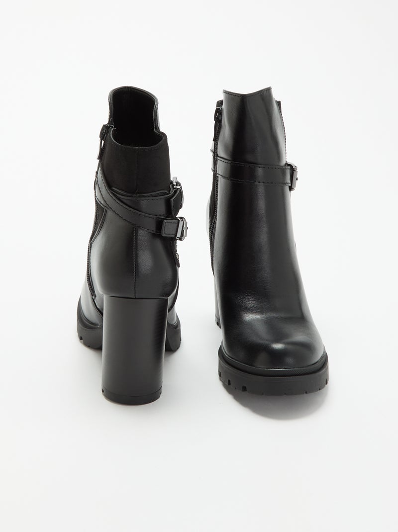 Botines de imitación de tacón alto Negro - Kiabi