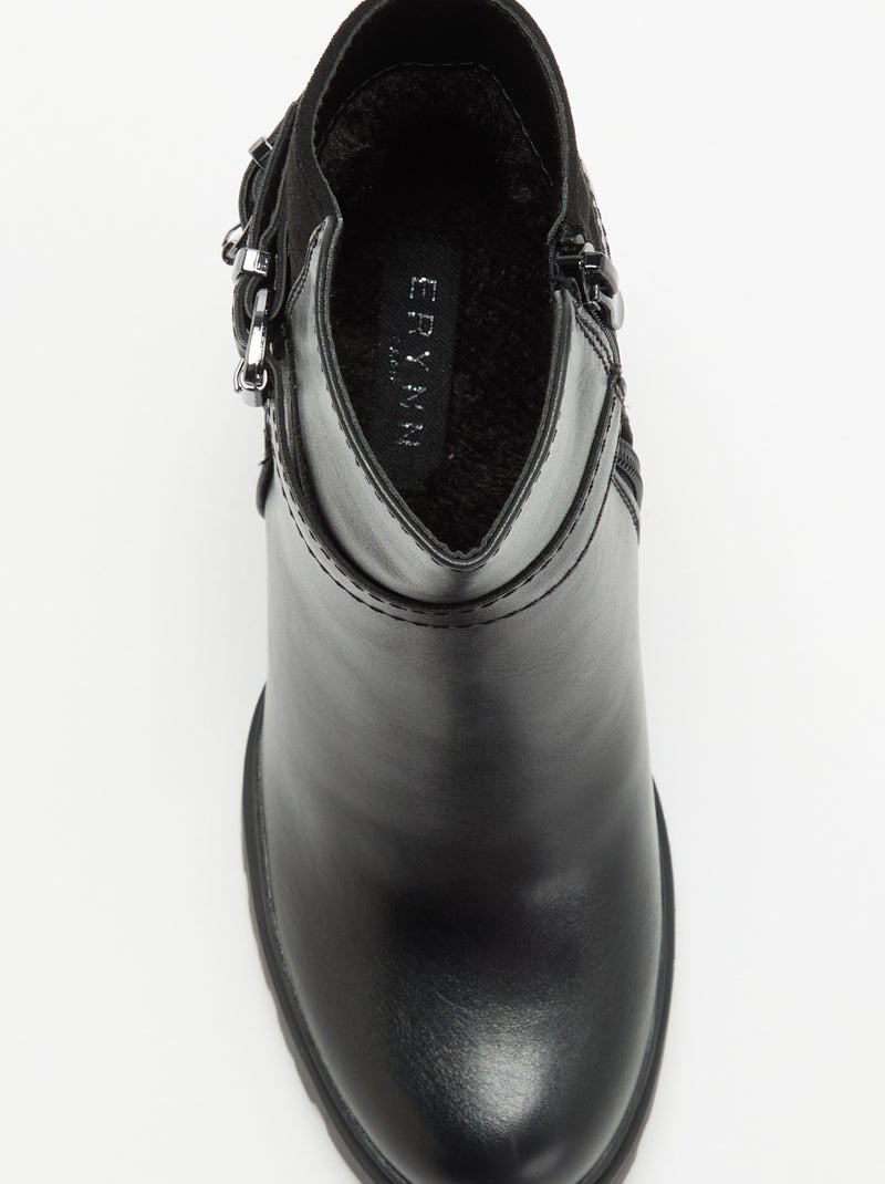 Botines de imitación de tacón alto Negro - Kiabi