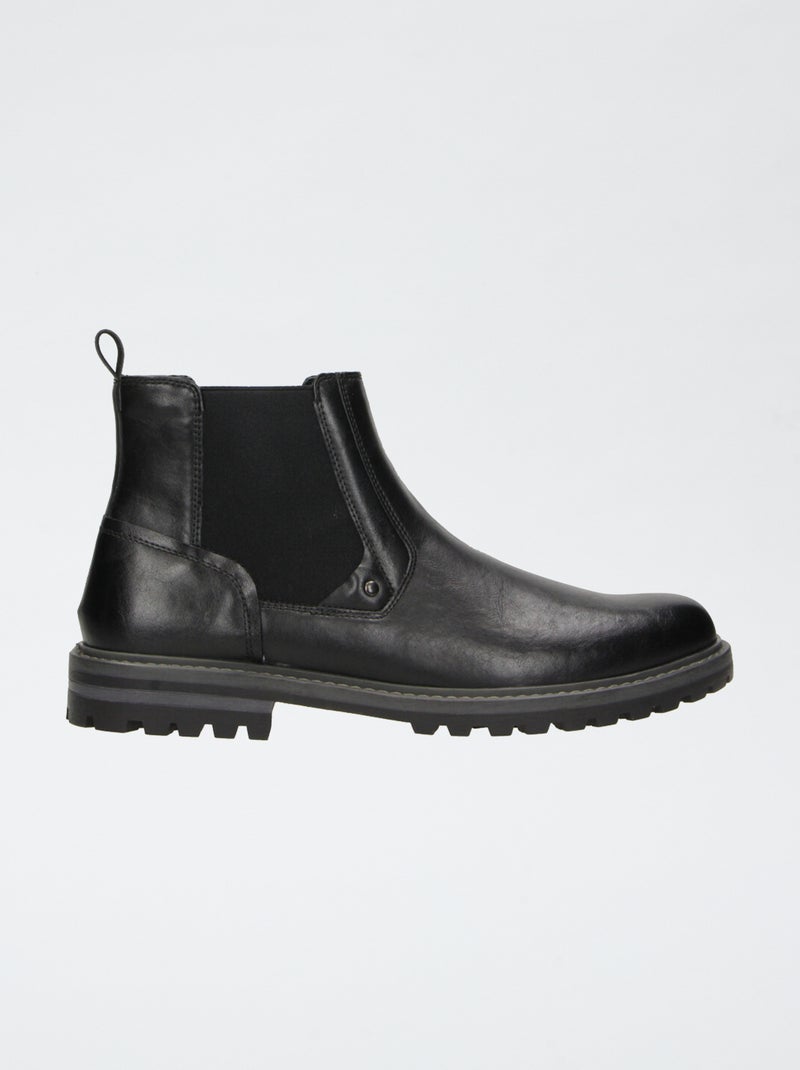 Botines de imitación piel Negro - Kiabi
