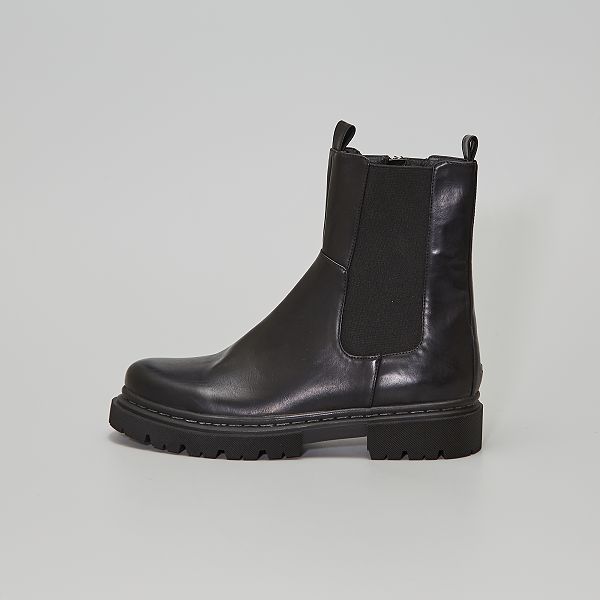 Botines de material sintético tipo 'Chelsea' Mujer talla 34 a 48 - negro -  Kiabi - 45,00€