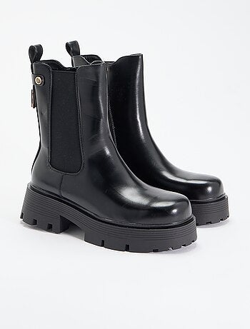 Botines de media caña de polipiel