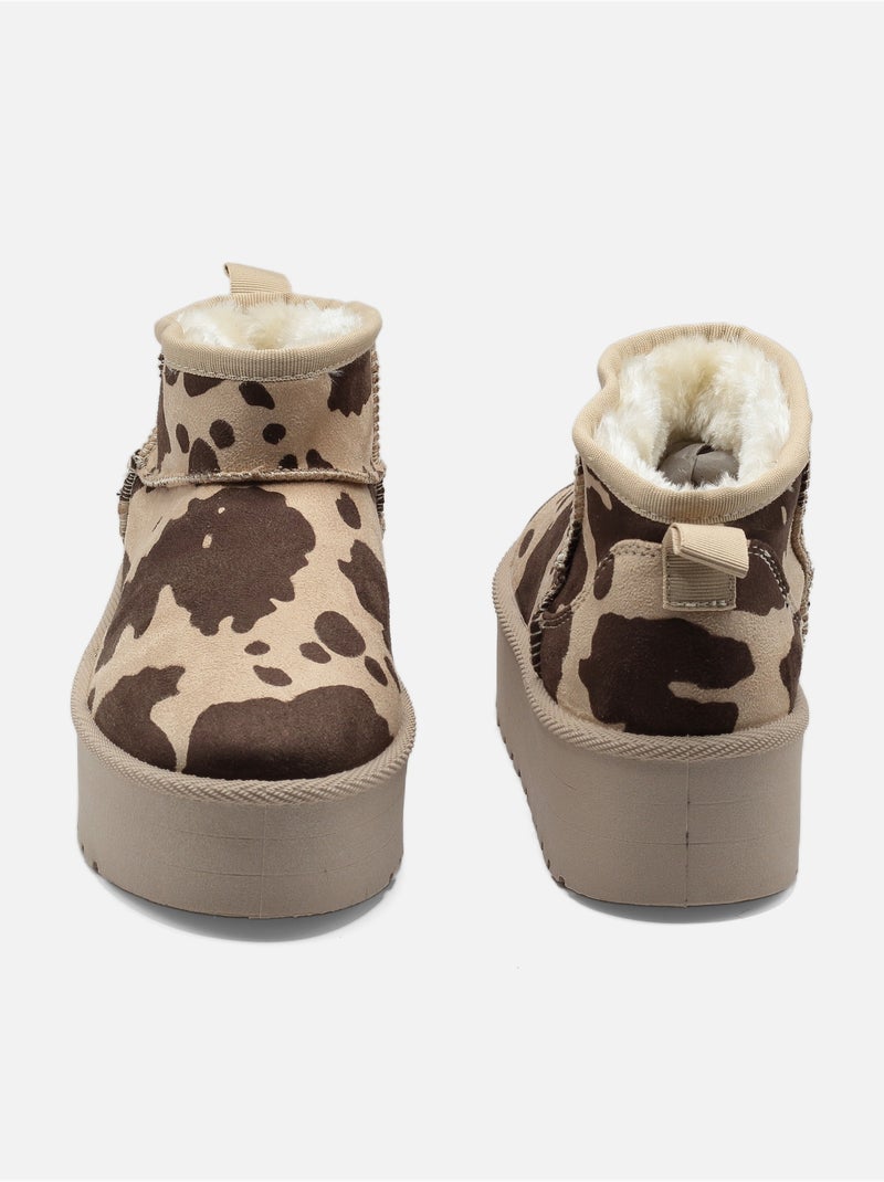 Botines de mujer correa cruzada Beige - Kiabi