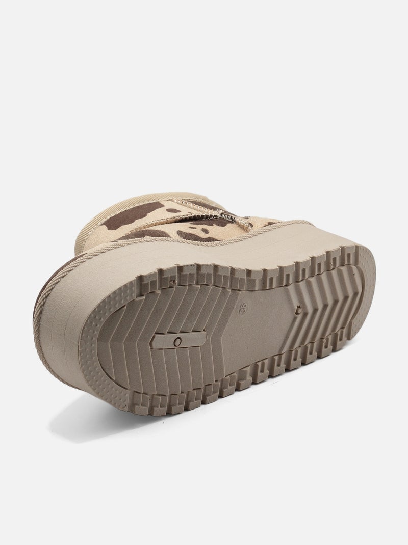 Botines de mujer correa cruzada Beige - Kiabi