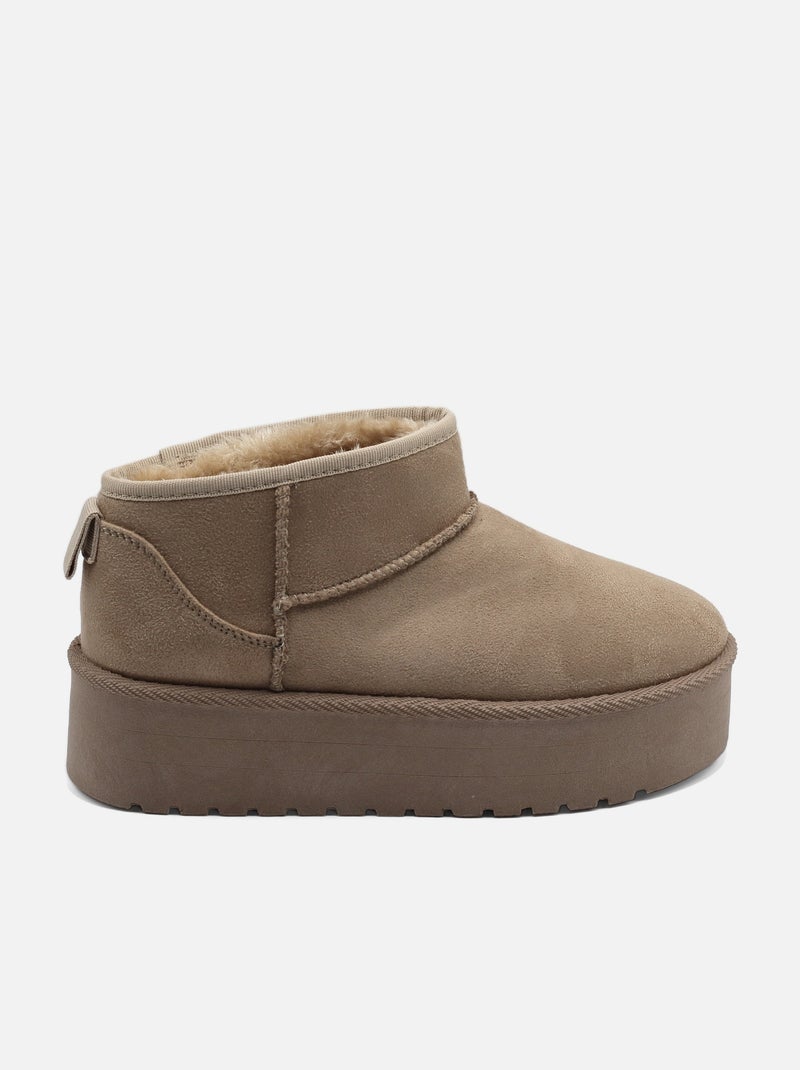 Botines de mujer correa cruzada Caqui - Kiabi