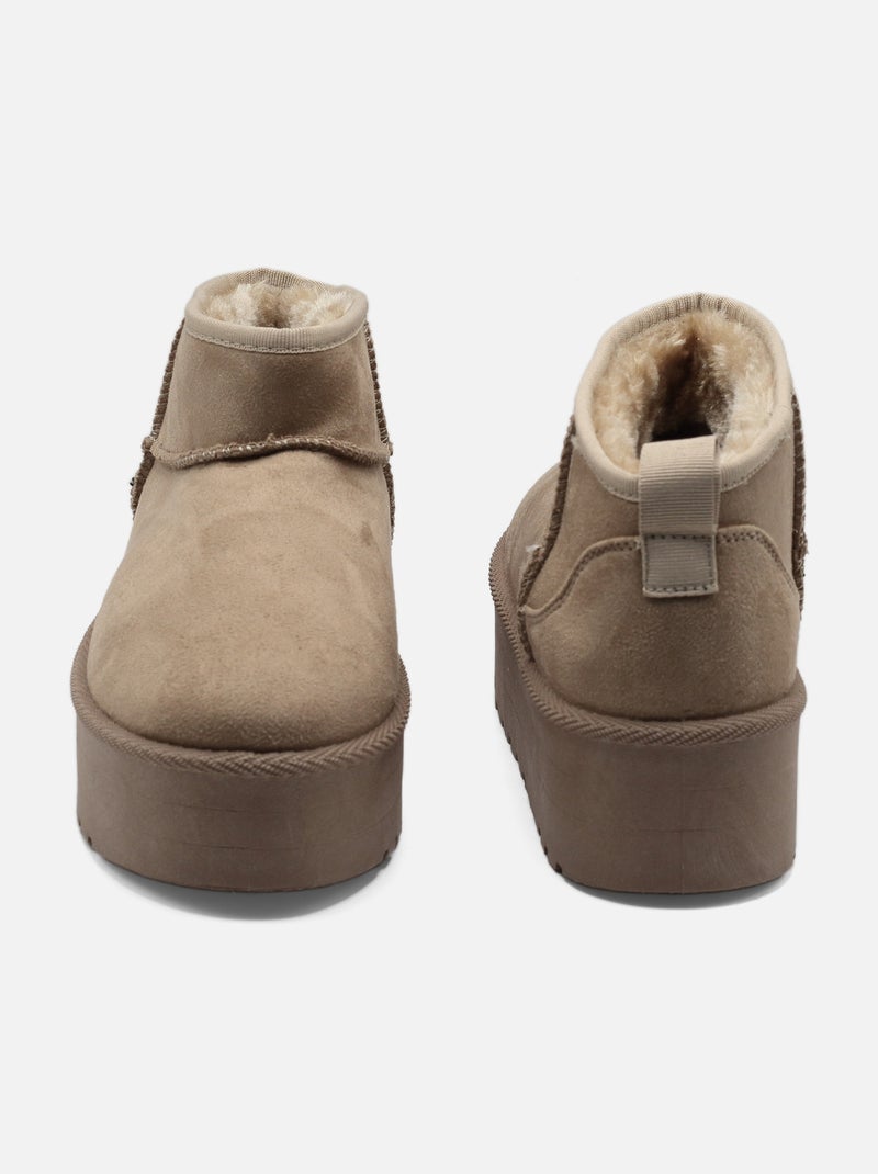 Botines de mujer correa cruzada Caqui - Kiabi