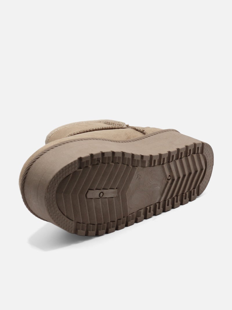 Botines de mujer correa cruzada Caqui - Kiabi