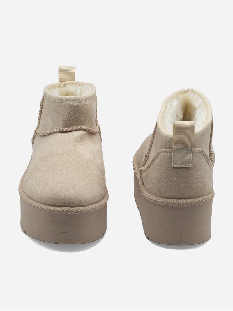 Botines de mujer correa cruzada Crema - Kiabi