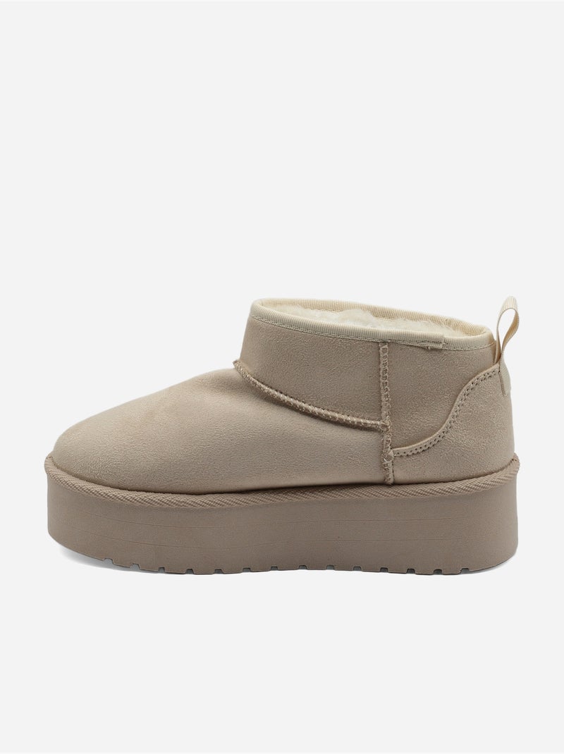 Botines de mujer correa cruzada Crema - Kiabi