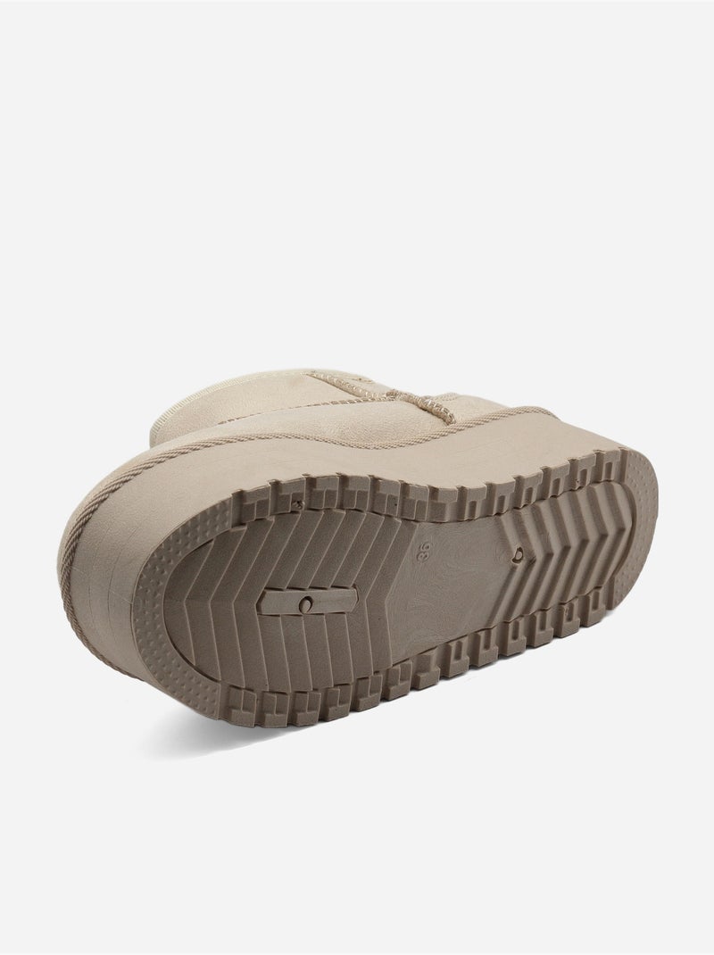 Botines de mujer correa cruzada Crema - Kiabi