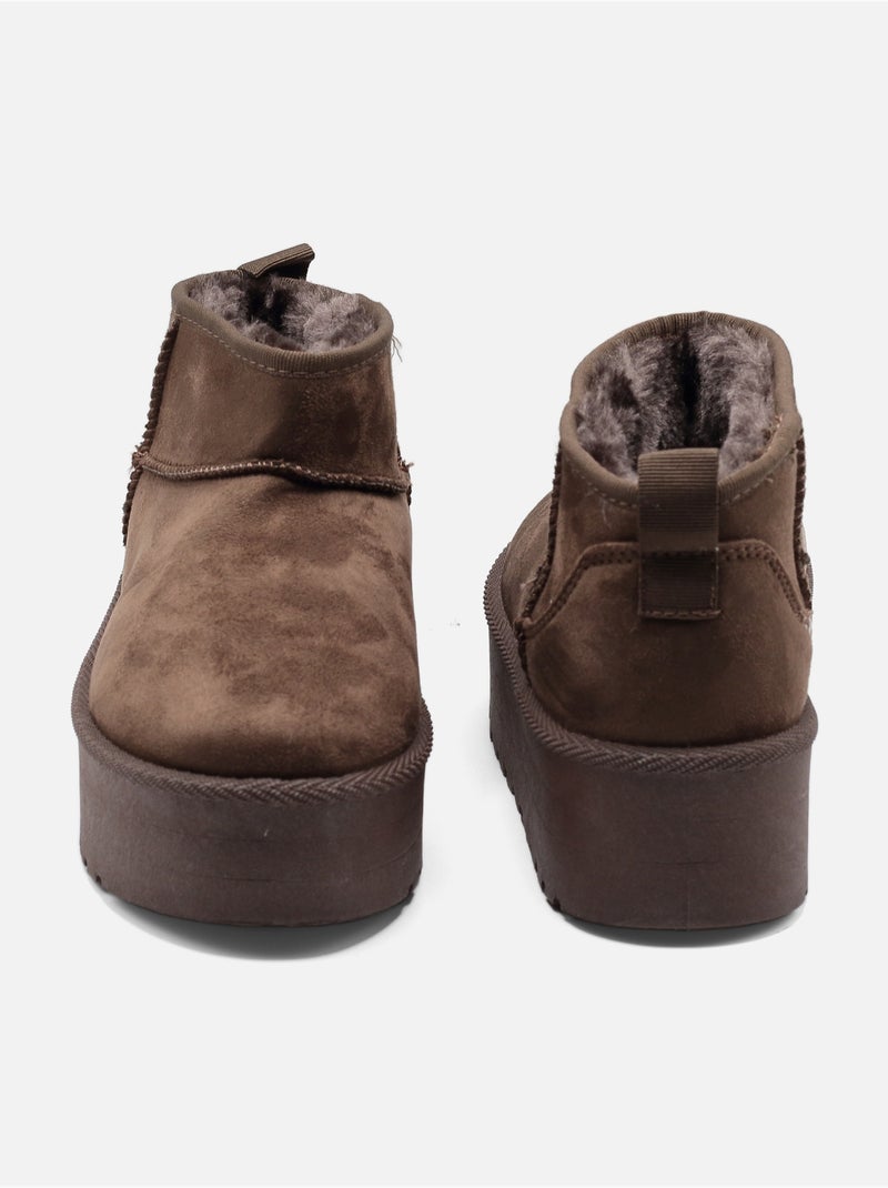 Botines de mujer correa cruzada Marrón - Kiabi