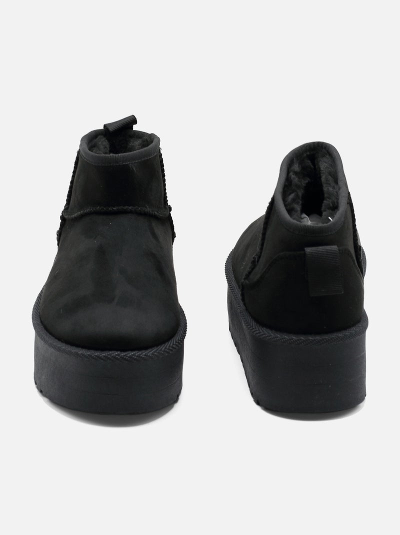 Botines de mujer correa cruzada Negro - Kiabi