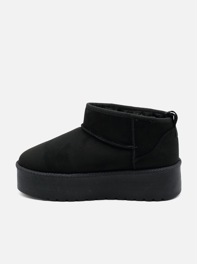 Botines de mujer correa cruzada Negro - Kiabi