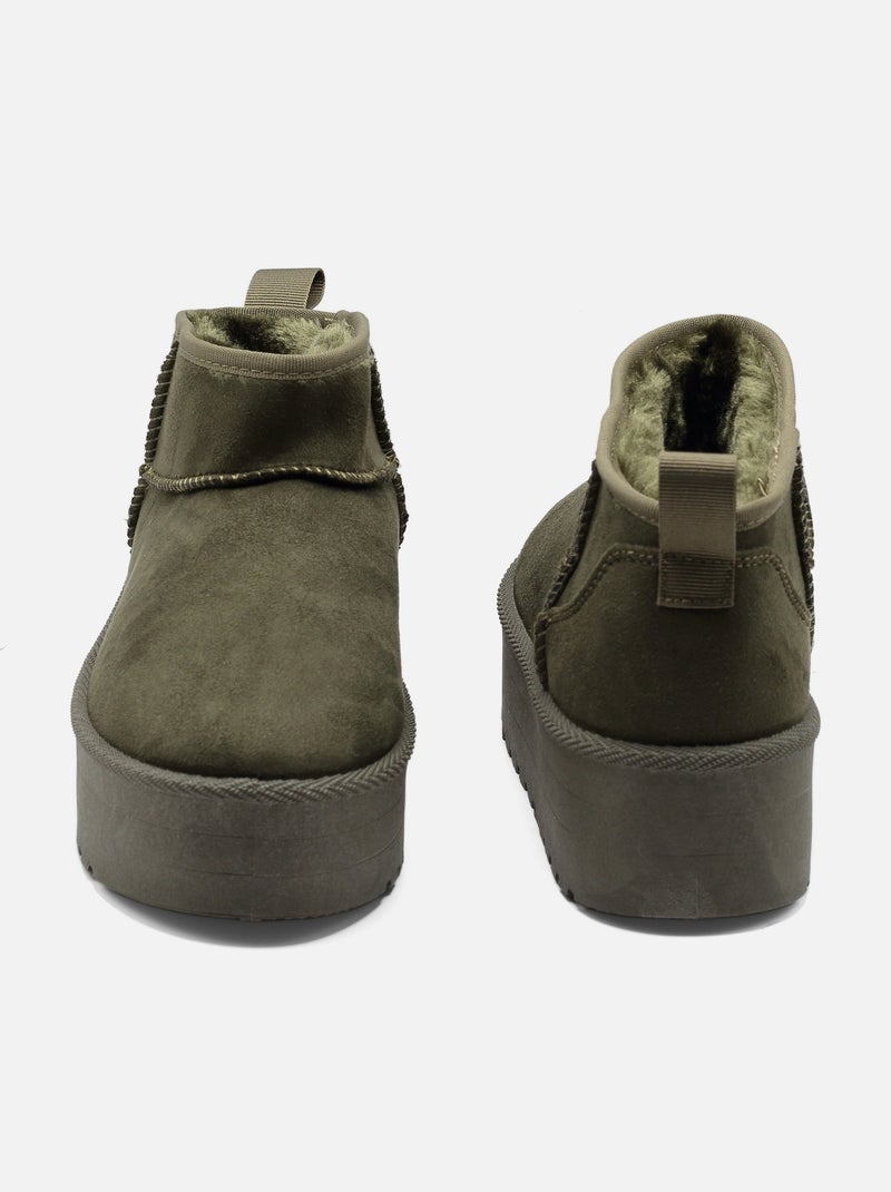 Botines de mujer correa cruzada Verde - Kiabi
