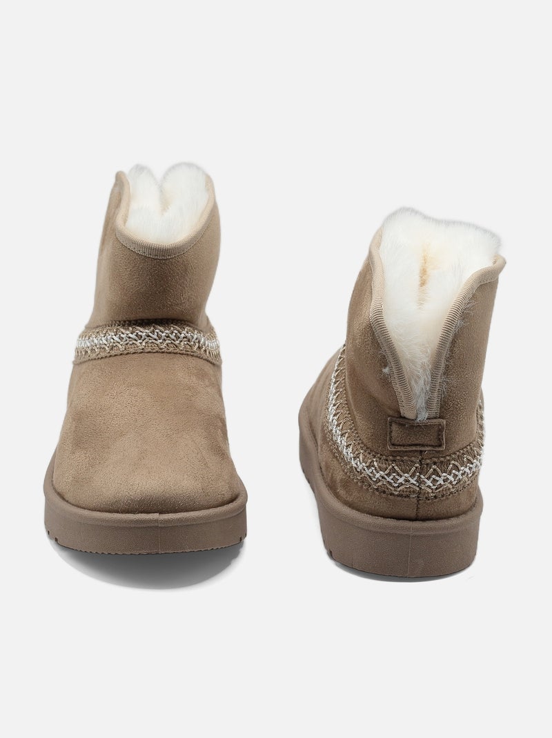 Botines de mujer para ponerse - C M Caqui - Kiabi