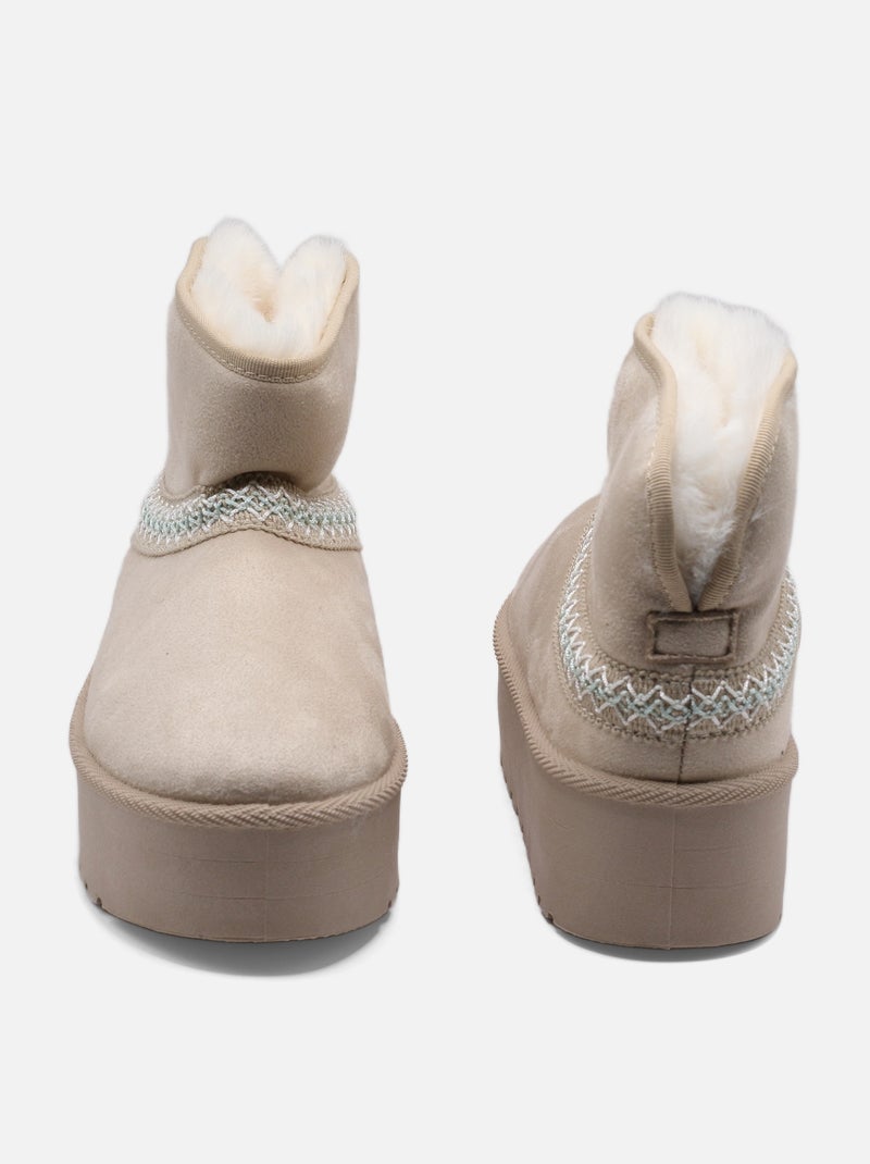 Botines de mujer para ponerse - C M Crema - Kiabi