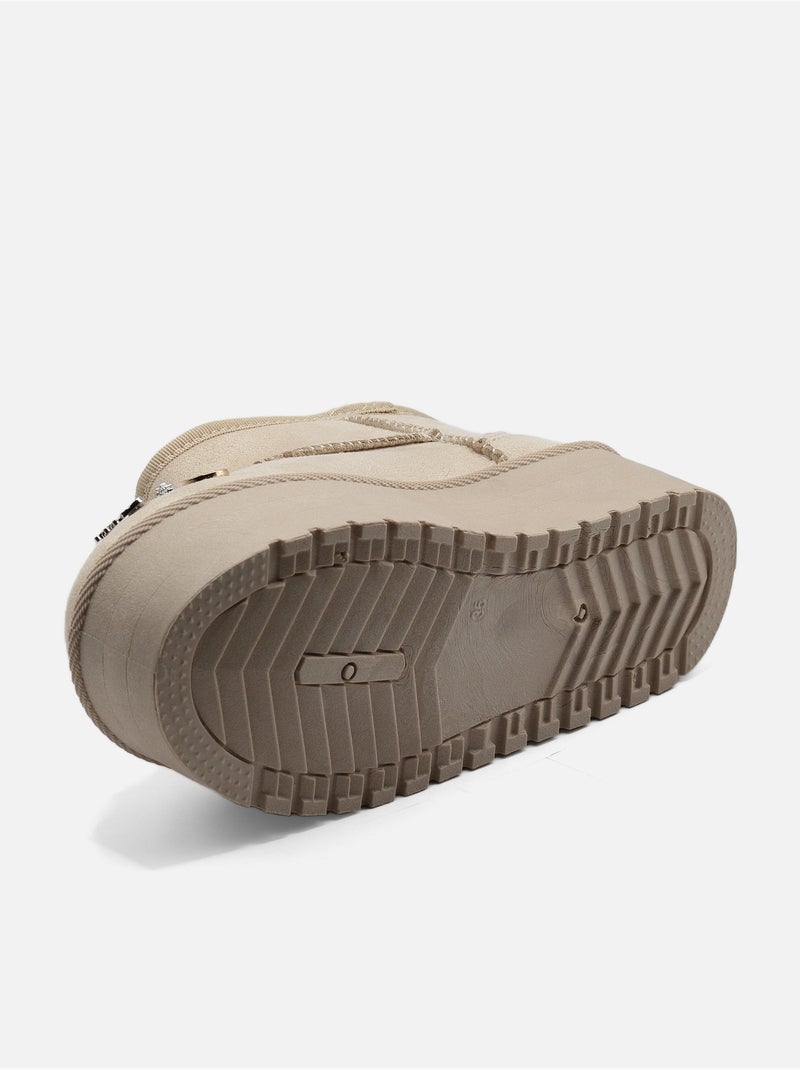 Botines de mujer para ponerse - C M Crema - Kiabi