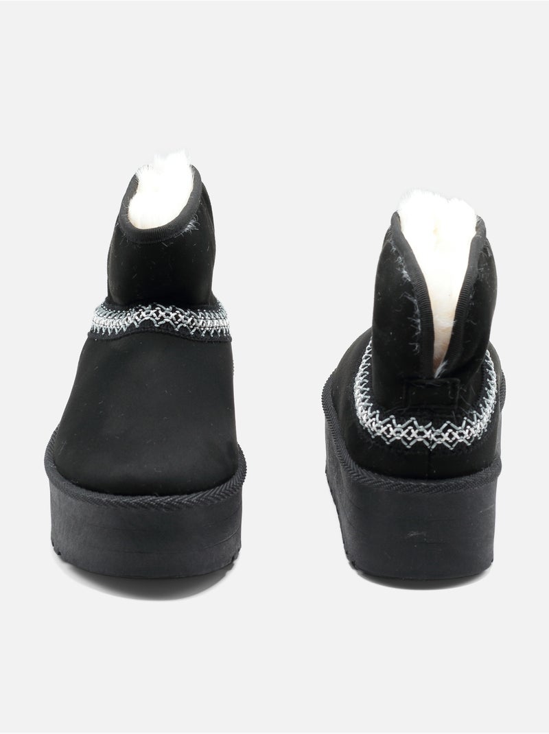 Botines de mujer para ponerse - C M Negro - Kiabi