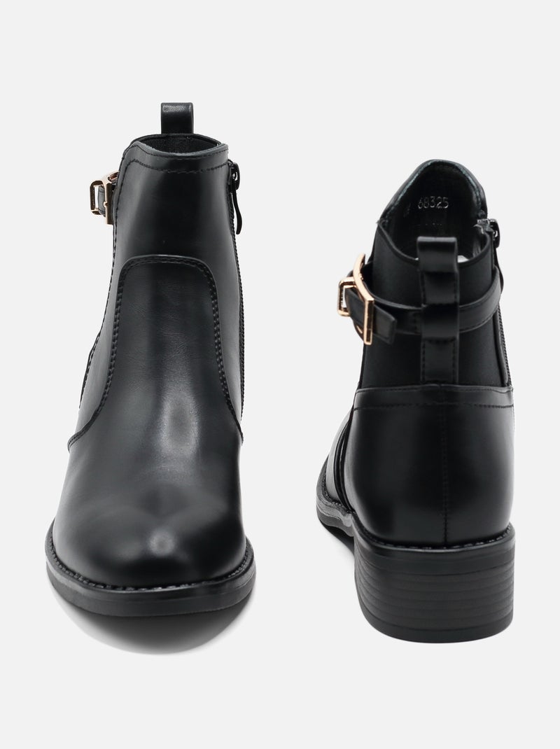 Botines de mujer para ponerse - C M Negro - Kiabi