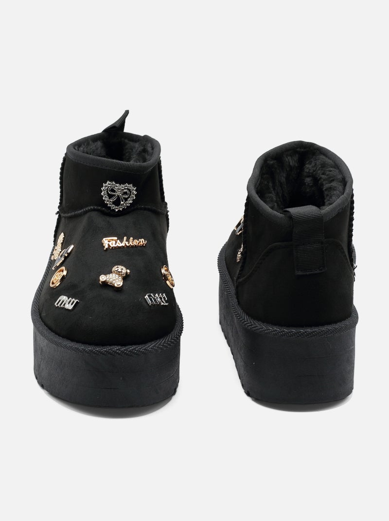 Botines de mujer para ponerse - C M Negro - Kiabi