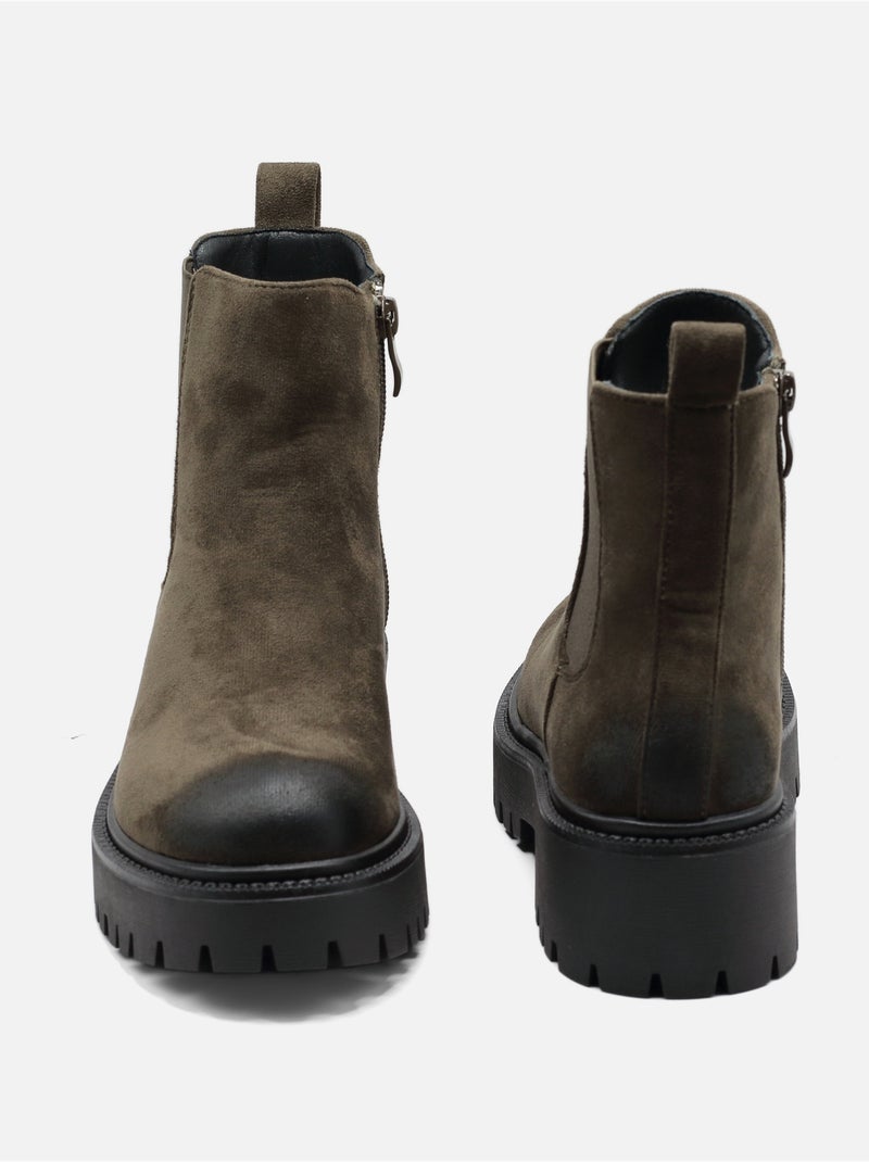 Botines de mujer para ponerse - C M Verde - Kiabi