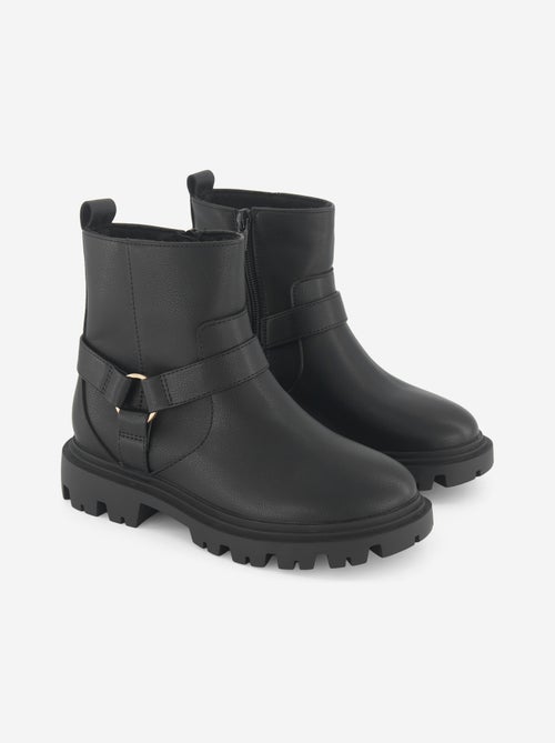 Botines de polipiel con correas decorativas - Kiabi
