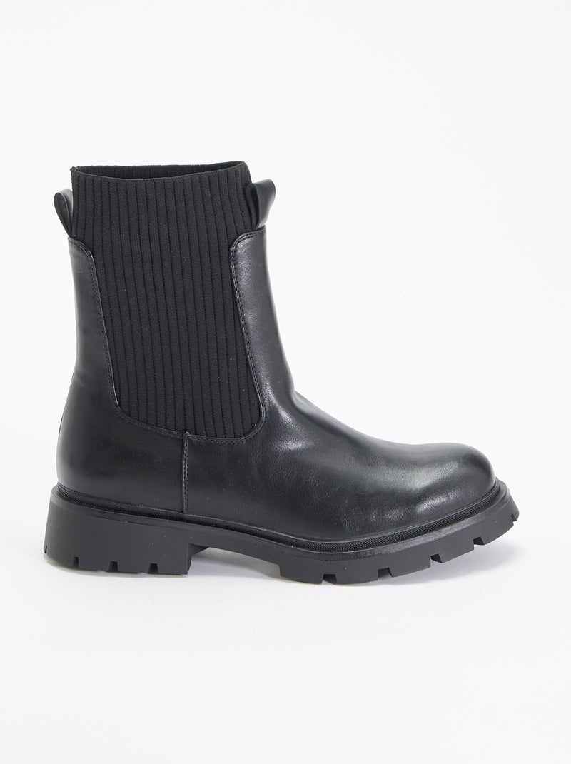 Botines de polipiel Negro - Kiabi