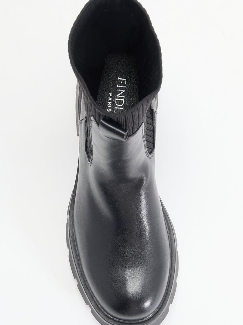 Botines de polipiel Negro - Kiabi