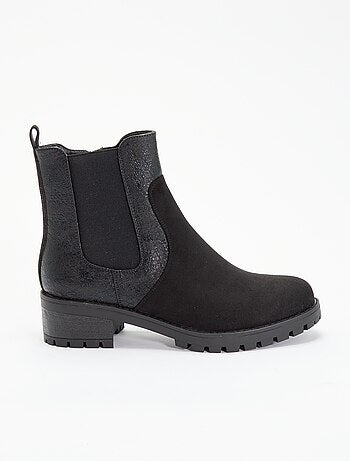 Botines de símil texturizado y antelina