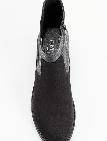 Botines de símil texturizado y antelina