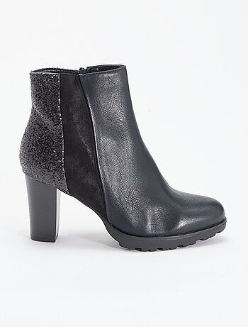Botines de tacón alto con lentejuelas