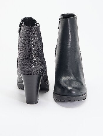 Botines de tacón alto con lentejuelas