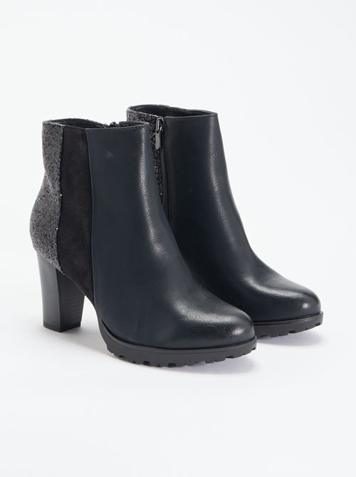 Botines de tacón alto con lentejuelas - Kiabi Botines de tacón alto con lentejuelas - Kiabi