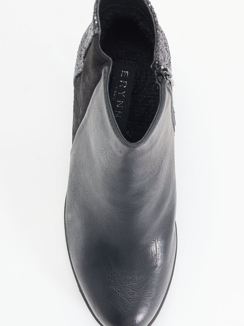 Botines de tacón alto con lentejuelas Negro - Kiabi