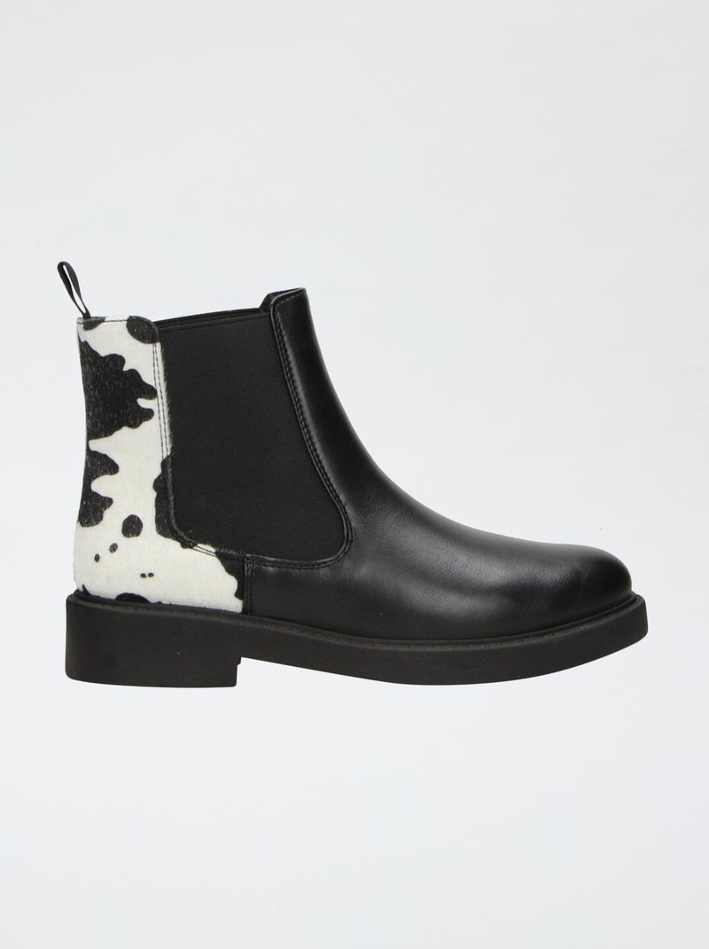 Botines de tacón de imitación Negro - Kiabi