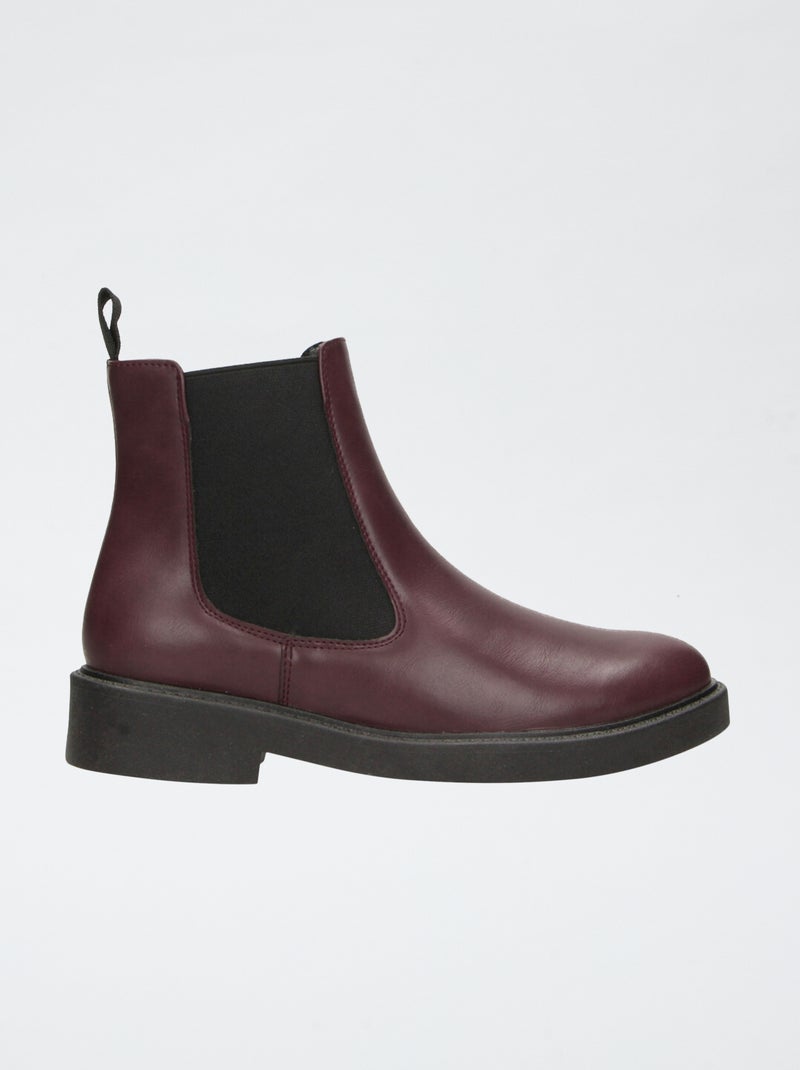 Botines de tacón de polipiel Rojo - Kiabi