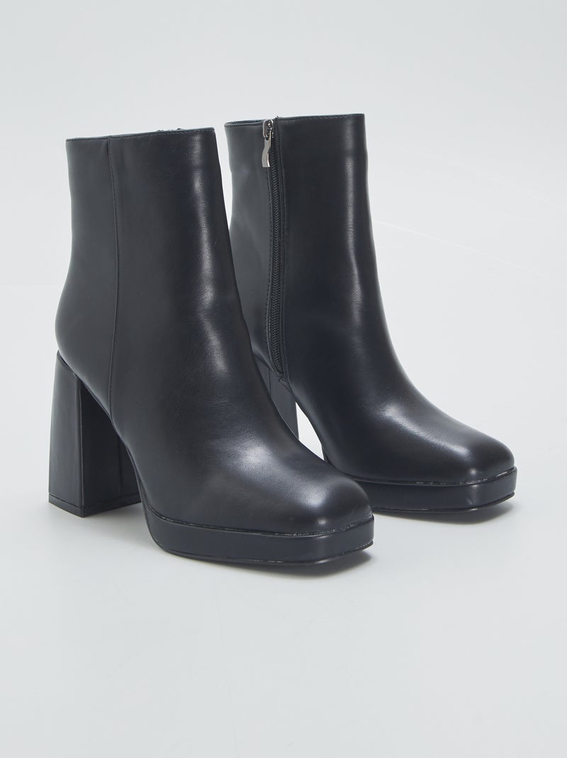Botines de tacón NEGRO - Kiabi