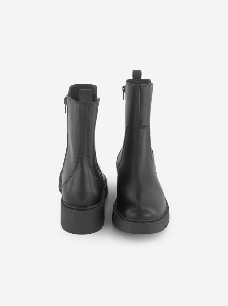 Botines de tacón plano Negro - Kiabi