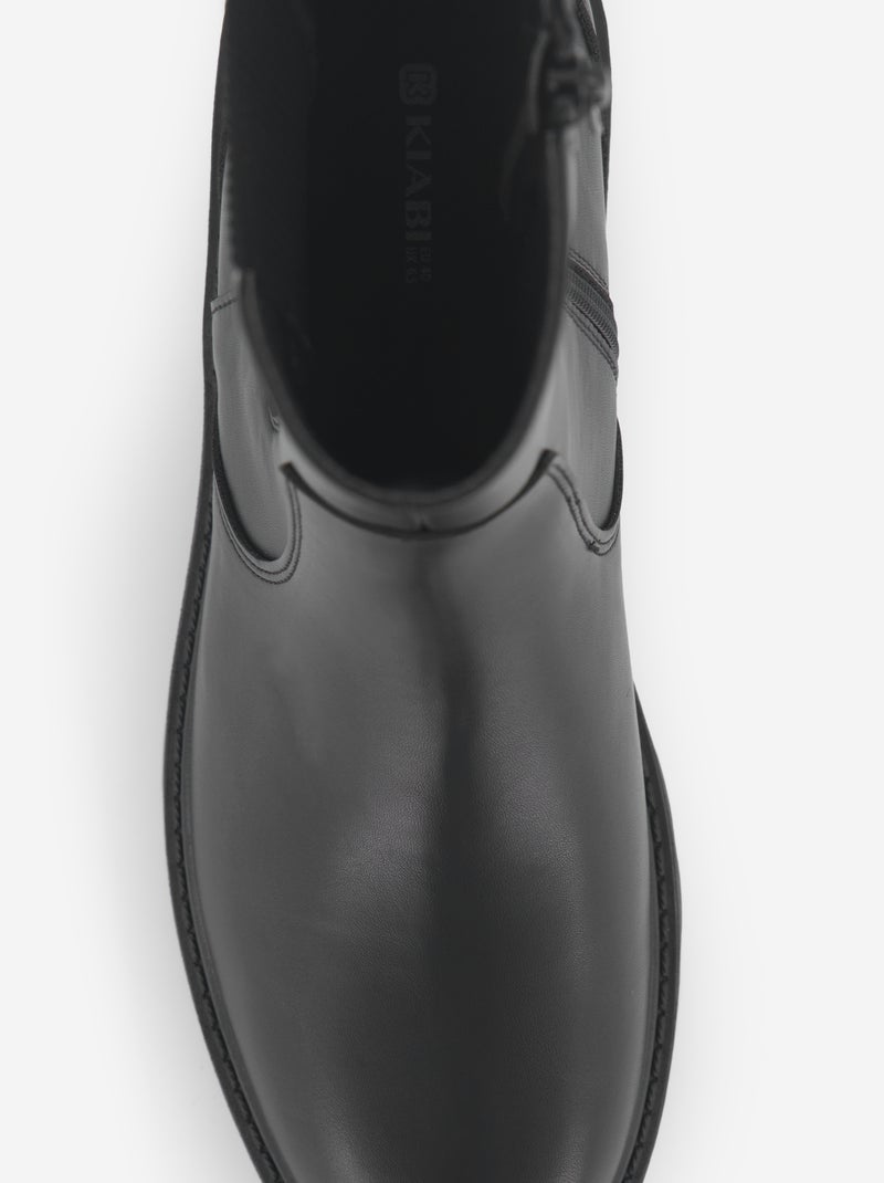 Botines de tacón plano Negro - Kiabi